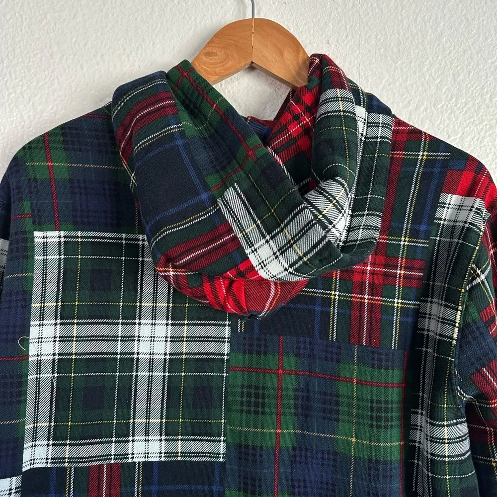Polo Ralph Lauren Patchwork Plaid Fleece Hoodie Polo Country Men’s Size Medium